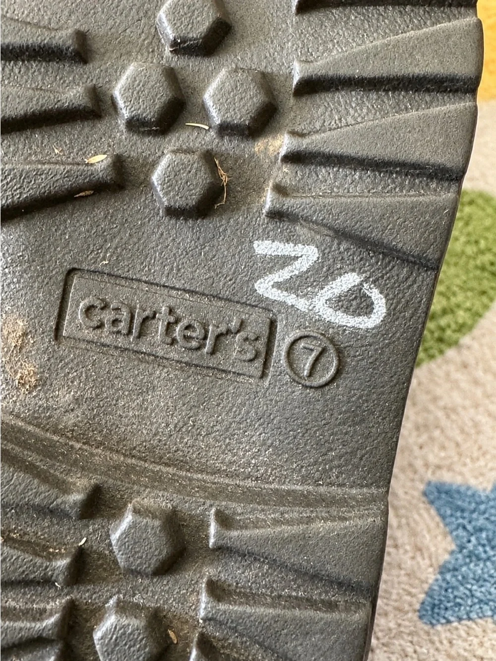 Carter’s Toddler Brown Lace-Up Combat Boots Size 7 Side Zip Lug Sole